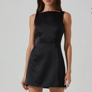 ASTR the Label Alisanne Satin Mini Dress in Black